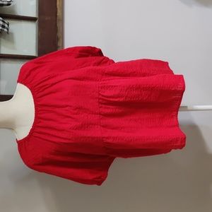 Old Navy red flowy blouse